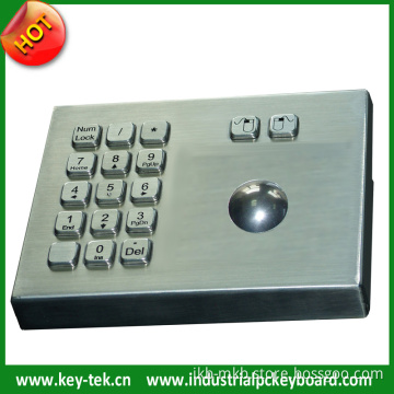 IP65 Stainless Steel Mechanical Trackball with Numeric Keypad
